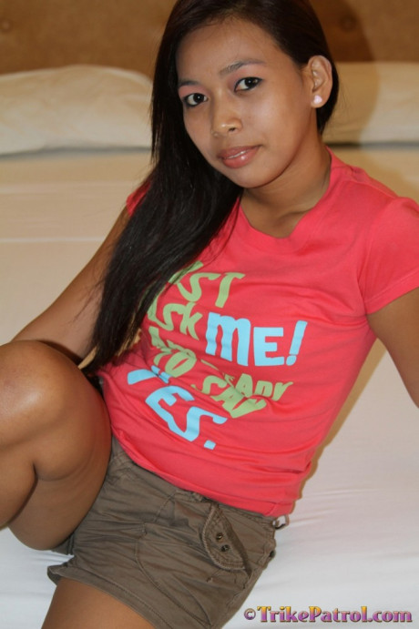 Exotic babe with small tits Katrina strips and teases with her shaved twat #10315