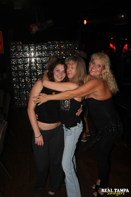 Pretty amateur mom Double Dee flaunts her giant tits with her friend in a club - #40477