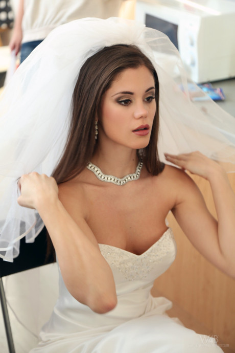 Slim young Little Caprice poses in stockings & chocolate at a photo shoot - #16433
