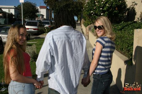 Skinny teens Jamie Elle and Ruth Blackwell get slammed by a horny black lover - #34226
