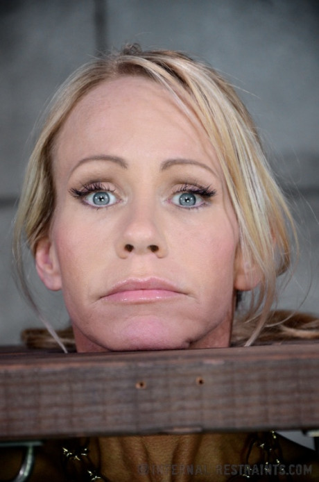 Blondy female Simone Sonay is rendered helpless in a basement vault - #184244