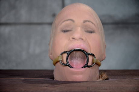 Blondy female Simone Sonay is rendered helpless in a basement vault - #184247