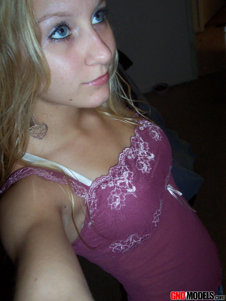 Blondie amateur Kylie takes self shots during safe for work action - #37791