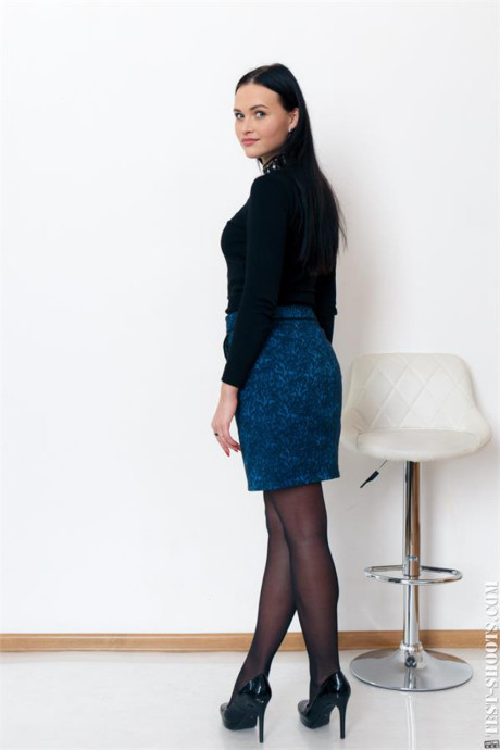 Pretty pretty babe Gabby Bella shows her gorgeous undressed body wearing high heels - #259658