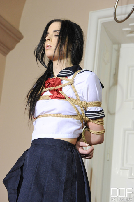 Spanish schoolgirl Amber Nevada gets tied up and toyed by her harsh master - #257421