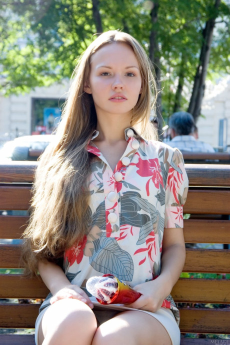 Innocent sweetie Virginia Sun strips in the hotel room and displays her holes - #229261