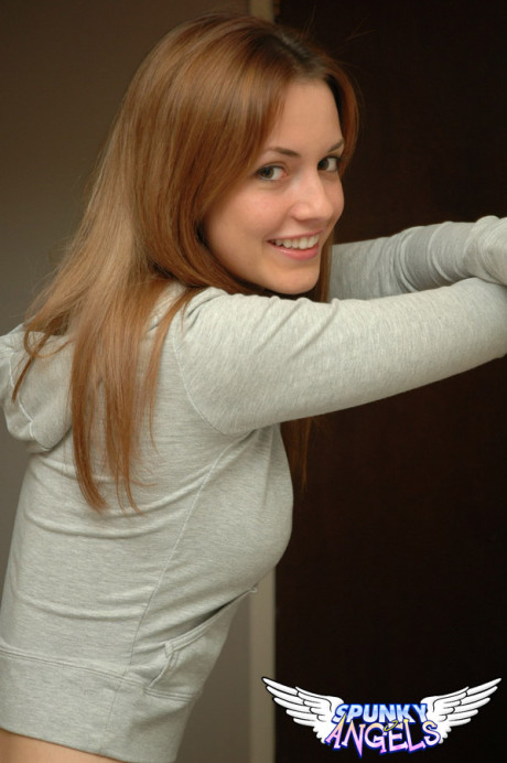 Amateur model with a beautiful pretty face poses non nude in denim jeans - #105212