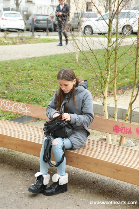 Pretty charming young Evelina Darling gets a hardcore pounding on the cuisine table - #194413