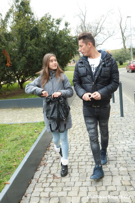 Pretty charming young Evelina Darling gets a hardcore pounding on the cuisine table - #194414