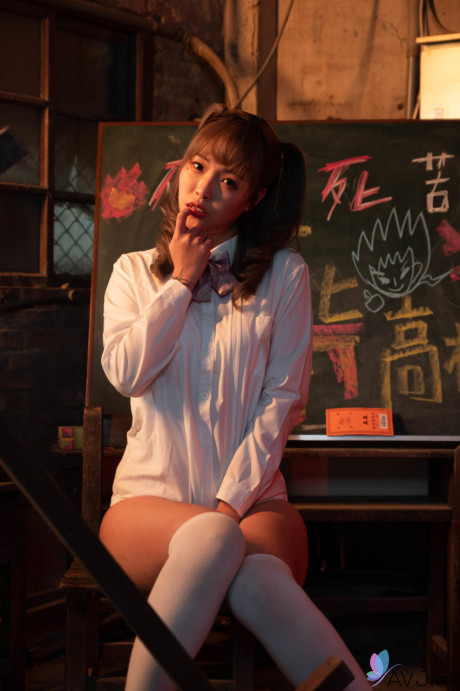Pigtailed asian schoolgirl Bad Bad gets boned by her boy - #41643