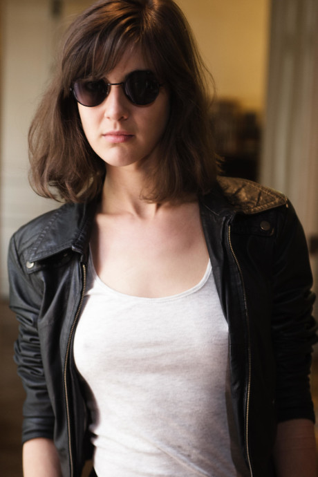 Brunette teen with a hairy crotch Leonda A strips and poses in a solo - #189252