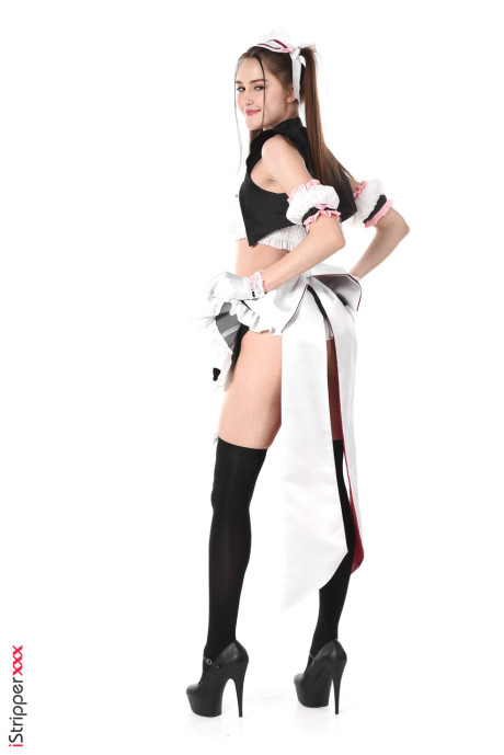 Pretty bitch girlfriend girl Sonya Blaze models nasty maid apparel before dildoing her twat - #89709