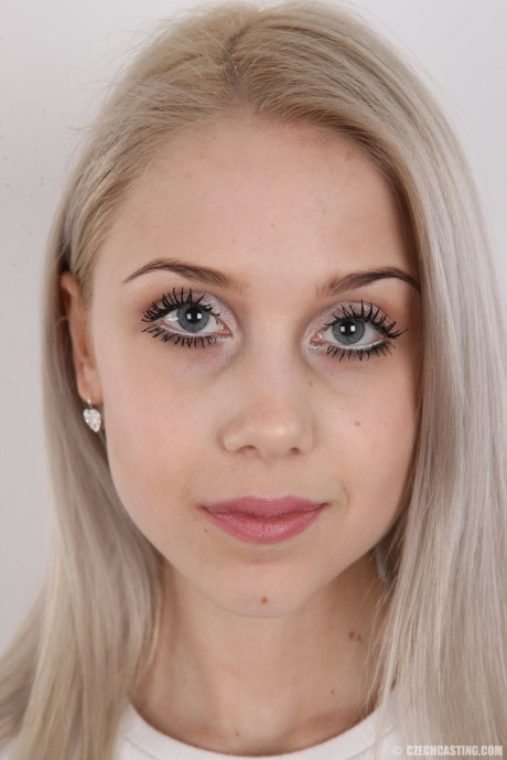 Skinny 18 year old virgin Natalia takes off her clothes to stand in the undressed