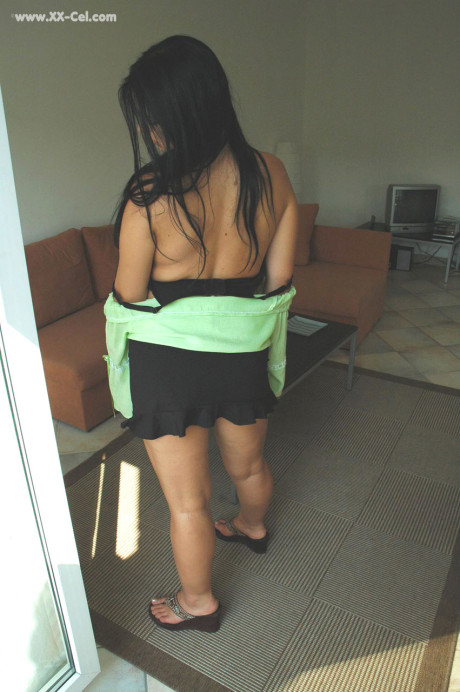 Dark haired babe Joana shows her mesmerizing tits and poses topless - #240297