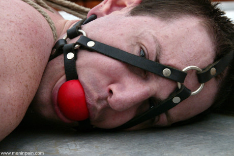 Sexy dominatrix Isis Love rides her bound ball gagged slave with a strapon - #167386