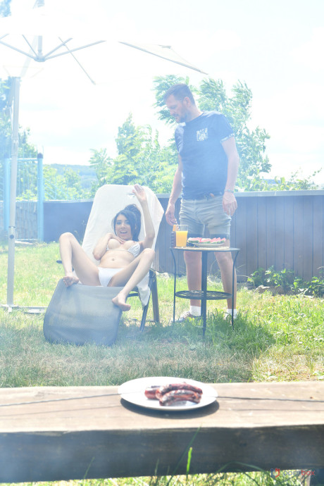 Sleazy GF Emily Pink gets a DP in a 3some with her hubby bf lover & his hung friend - #209789