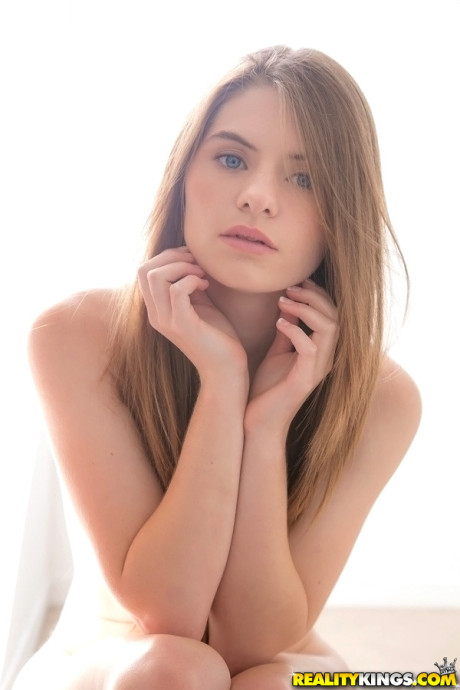 Long-haired teenage cutie Alice March gets rid of her uniform and panties #14497