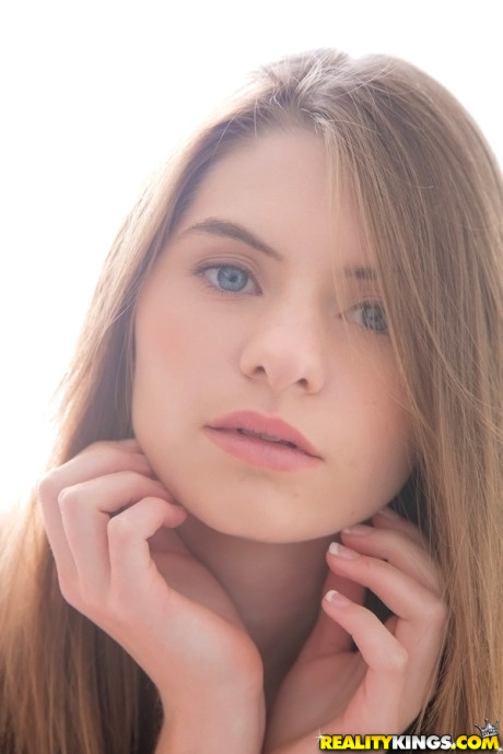 Long-haired teenage cutie Alice March gets rid of her uniform and panties - #266683