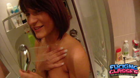 Cute brunette teen April B exposes her curves and gets plowed in POV - #21621