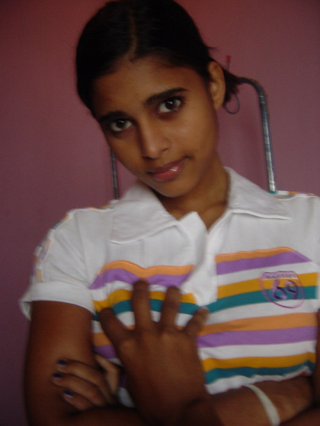 Indian solo skank girlfriend woman fondles her huge melons after stripping to her panties - #41394