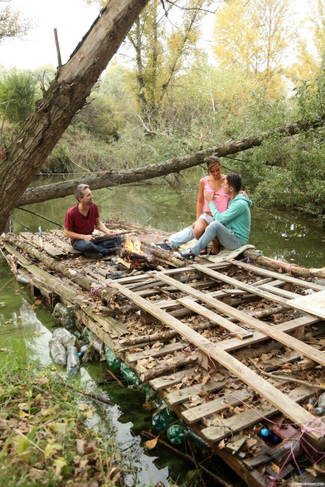 Sleazy Czech babe Naomi Bennet eats spunk in a dirty outdoor orgy - #215099