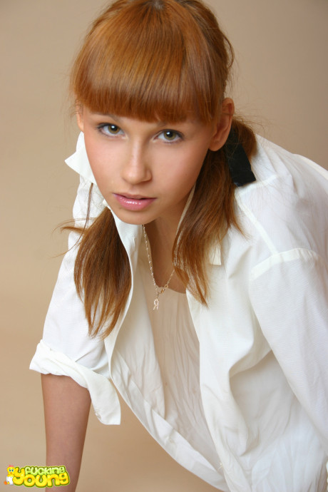 Alluring red hair poses her hot young body in the undressed all by herself - #2310
