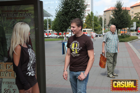 Golden-haired teen Roberta gets her pierced cunt dicked in public - #22640