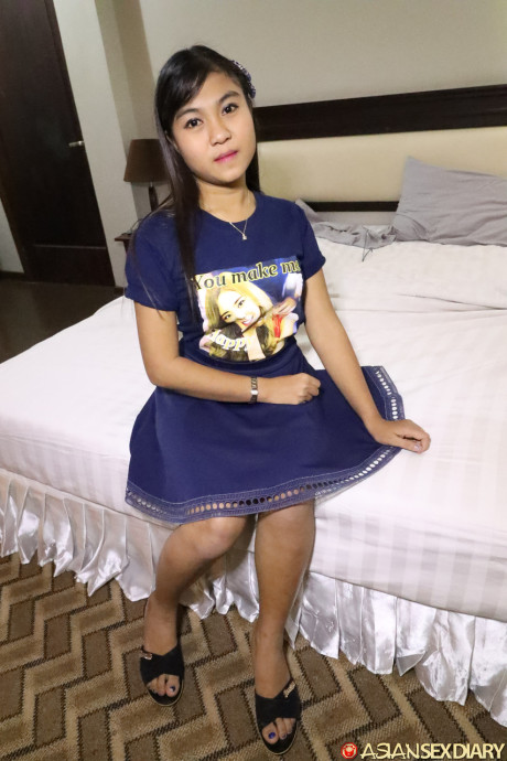 Young teenie asian amateur Noon B removes her skirt and gets fucked in POV sex - #119901