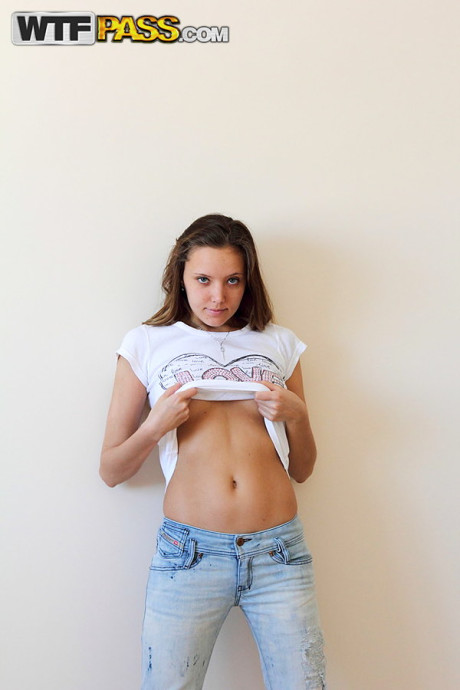 Amateur model Katya shows off her damp cunt during close up action - #166248