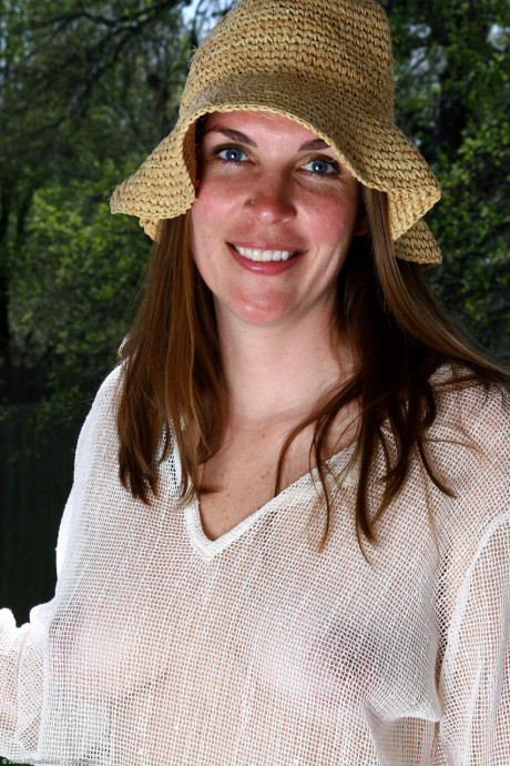 Petite MILF Phoebe poses pantyless and braless and rubs her coochie - #236260