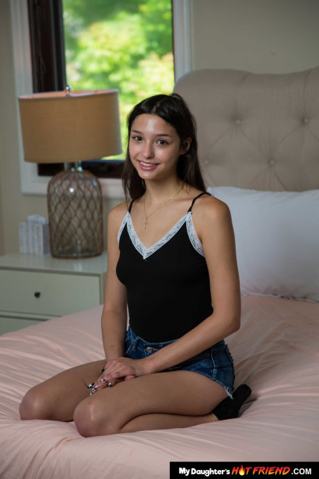 Charming yummy brunette teenie Layla Jenner likes hardcore sex with a muscular dude - #14069