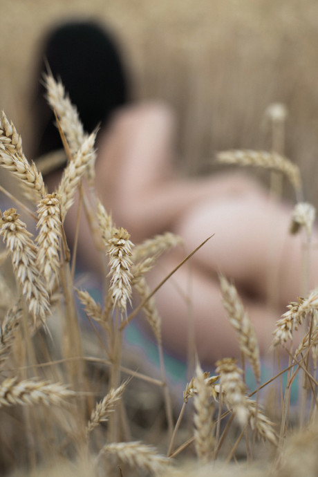 Breathtaking amateur babe Lyalya massages her monstrous breasts in a wheat field - #94947
