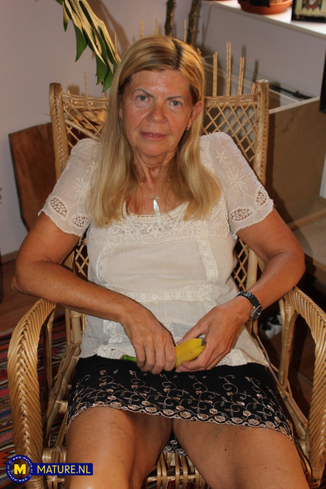 Horny granny Constance receives a facial after being screwed doggystyle #8766