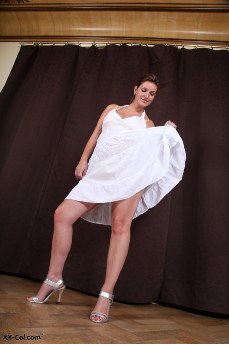 Pregnant cutie lady lady Ves strips naked to show her bulging tummy & her monstrous breasts - #196203