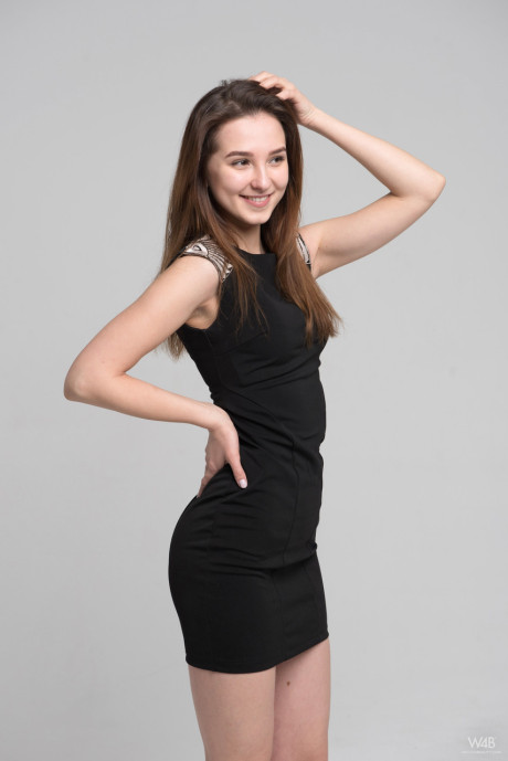 European beauty Milana removes her black dress to show her amazing figure - #53364