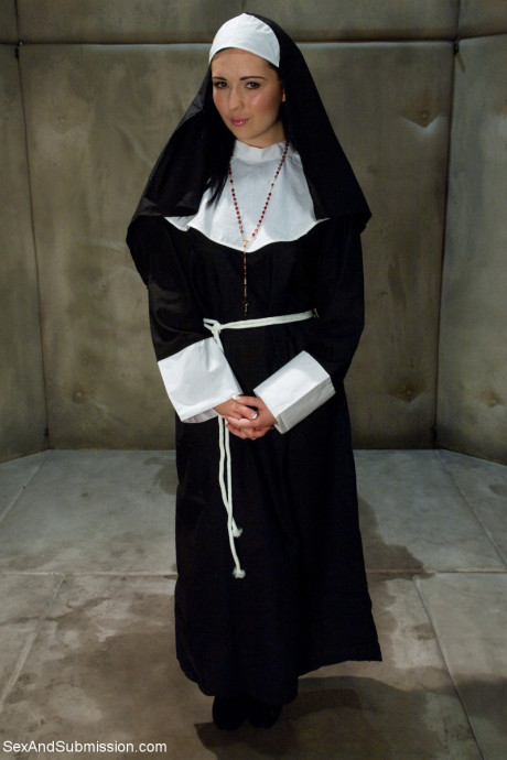 Dirty nun with a divine butt Angell Summers strips and poses undressed - #42447