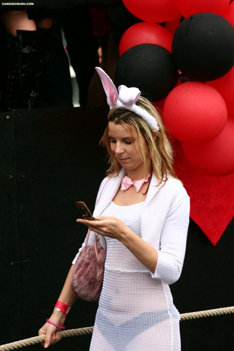 Candid shots of clothed young skanks doing their thing out in public - #139466