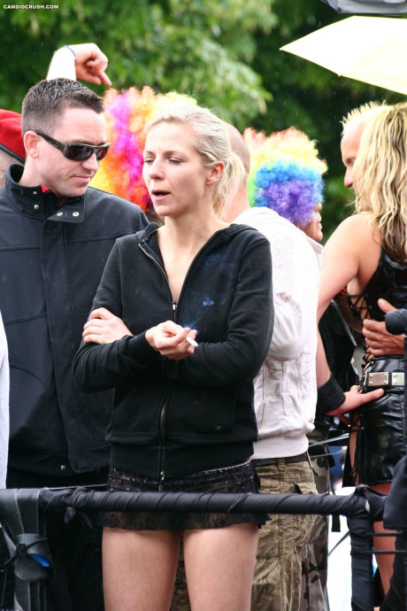 Candid shots of clothed young skanks doing their thing out in public - #139469