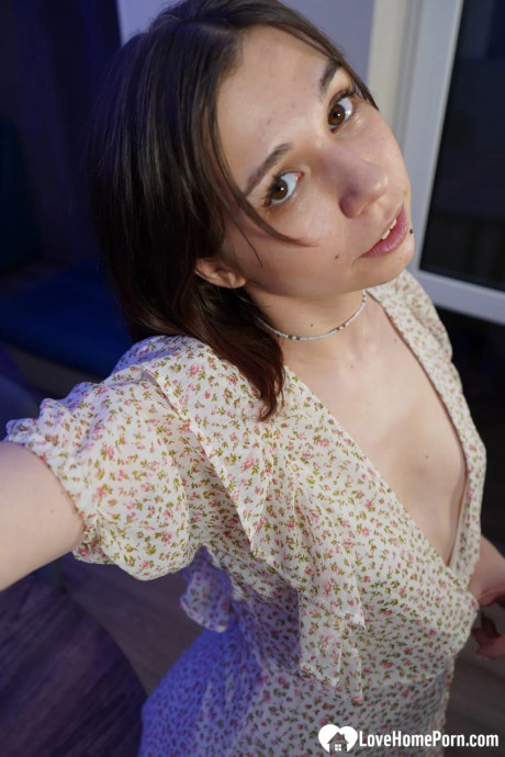 Sweet brunette shows off her natural breasts in a hot selfie compilation - #82385
