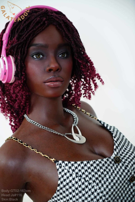 Stunning ebony sex doll models in the nude prior to getting dressed - #2376