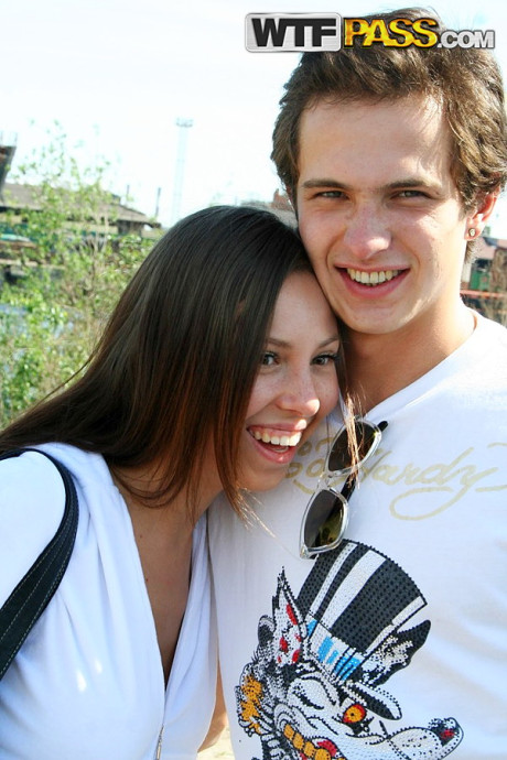 Brunette hottie Abbey and her BF make a homemade sex sex tape by the river - #193223