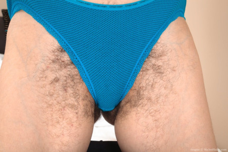 Caucasian chick broad Aragne proudly exhibits her furry pussy and booty - #145062