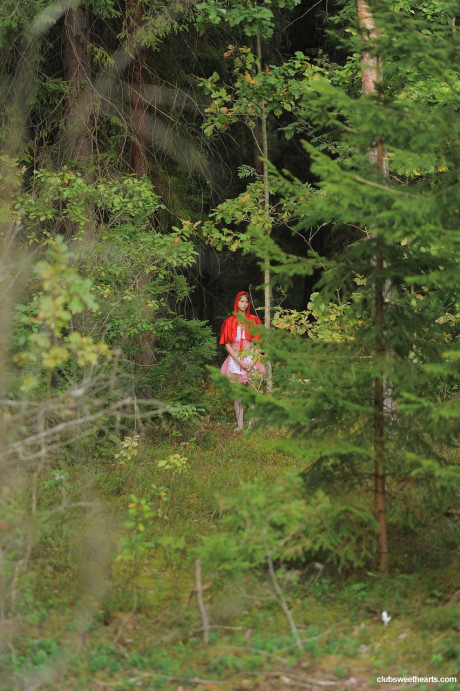 Little Red Riding Hood Beata Undine gets pounded by a wolf in the forest #7896