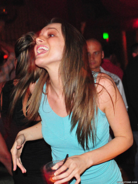 Sara Stone & Tori ebony expose their upskirt lingerie at an whores club - #222799