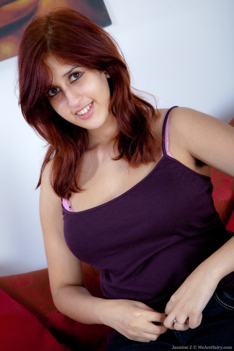 Ginger with natural breasts Jasmine Z reveals her furry armpits and silky cunt - #11227