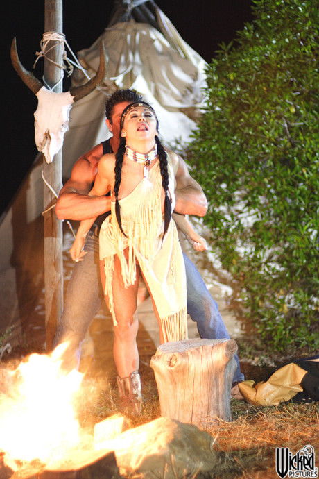 Short Native Indian Cherokee getting hammered hard doggystyle outdoors - #261775