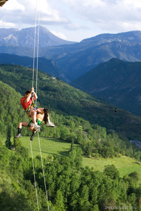 Hot oriental mountain climber sucks her guide's hard to get rescued - #75676