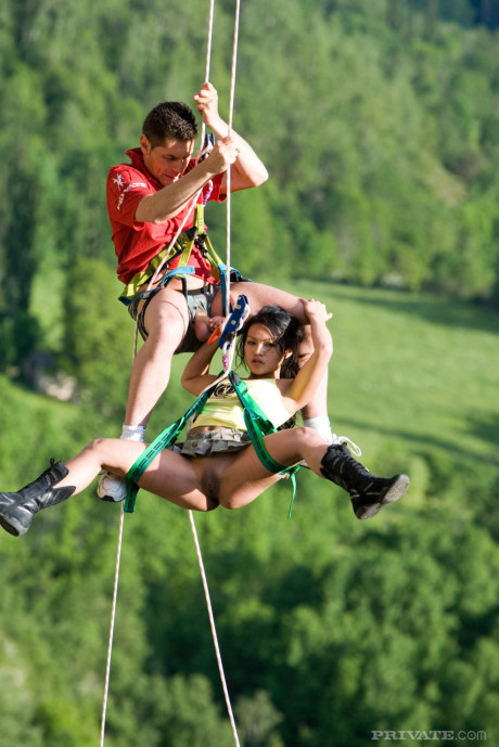 Hot oriental mountain climber sucks her guide's hard to get rescued - #75677