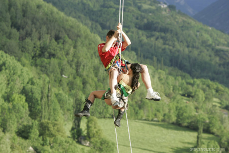 Hot oriental mountain climber sucks her guide's hard to get rescued - #75678
