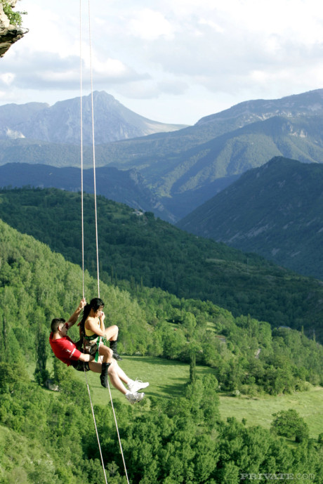 Hot oriental mountain climber sucks her guide's hard to get rescued - #75682